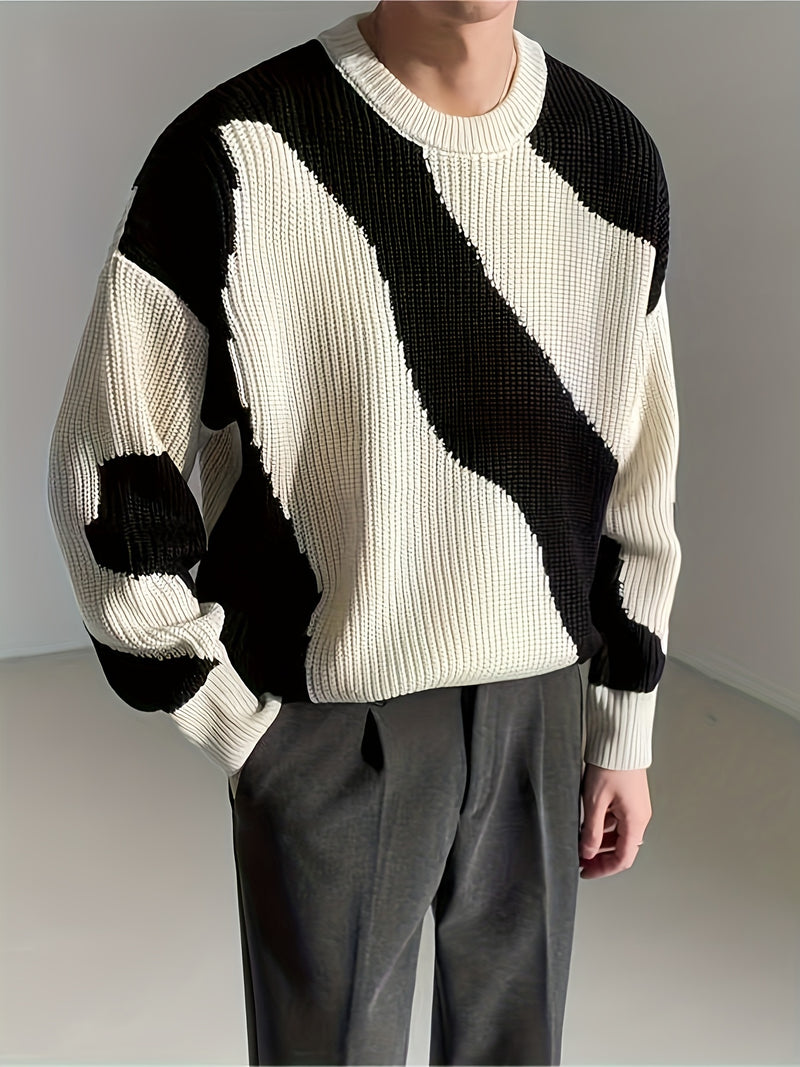 Knitted Color Block Wave