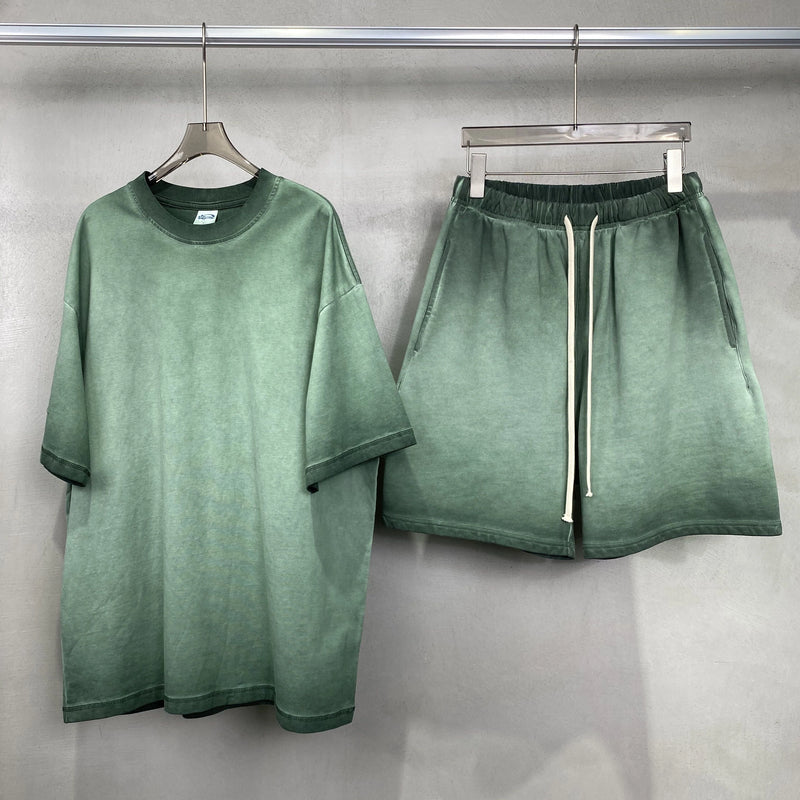 Stylish gradient tee & short set