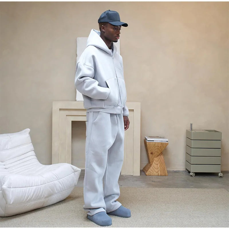 Oversized Minimalist Zipper Tracksuit