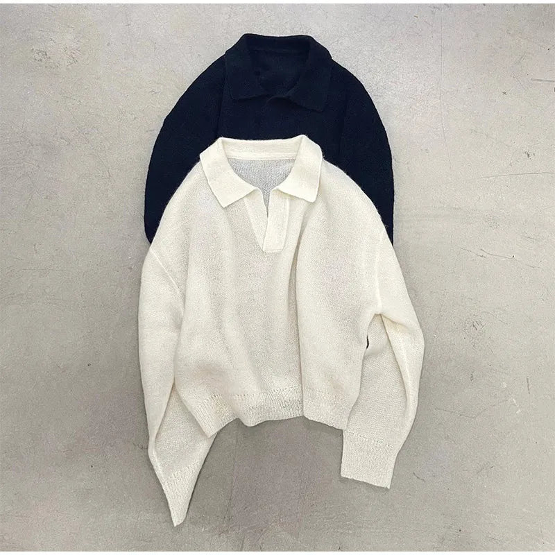 Minimalist Cream Knit Sweater