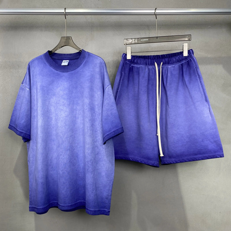 Stylish gradient tee & short set